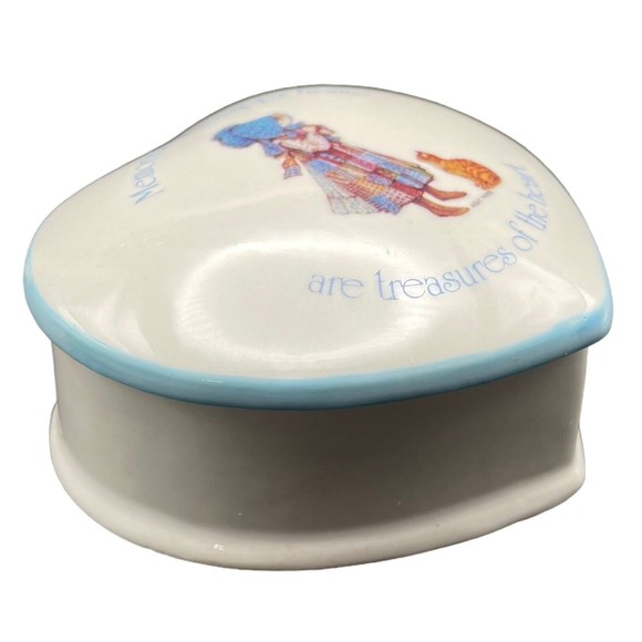 Vintage Holly Hobbie  Blue Girl  Stoneware Trinket Box 1978 WWA Inc Japan - Picture 3 of 11